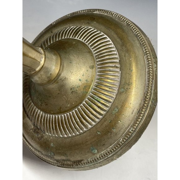 12" Antique Silverplated Brass Art Deco Silver Plate Candlestick Holder Candle - Picture 8 of 13